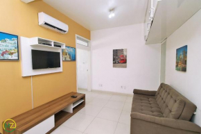 Belo 2 quartos para 6 pessoas na quadra da praia